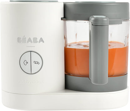 BEABA Babycook Neo, Baby Food Maker, Glass Bowl Baby Food Processor, 4 in 1 Steam Cook & Blender, Stainless Steel Steam Basket, Easy Clean Reservoir, 5.5 Cup Capacity, Eucalyptus