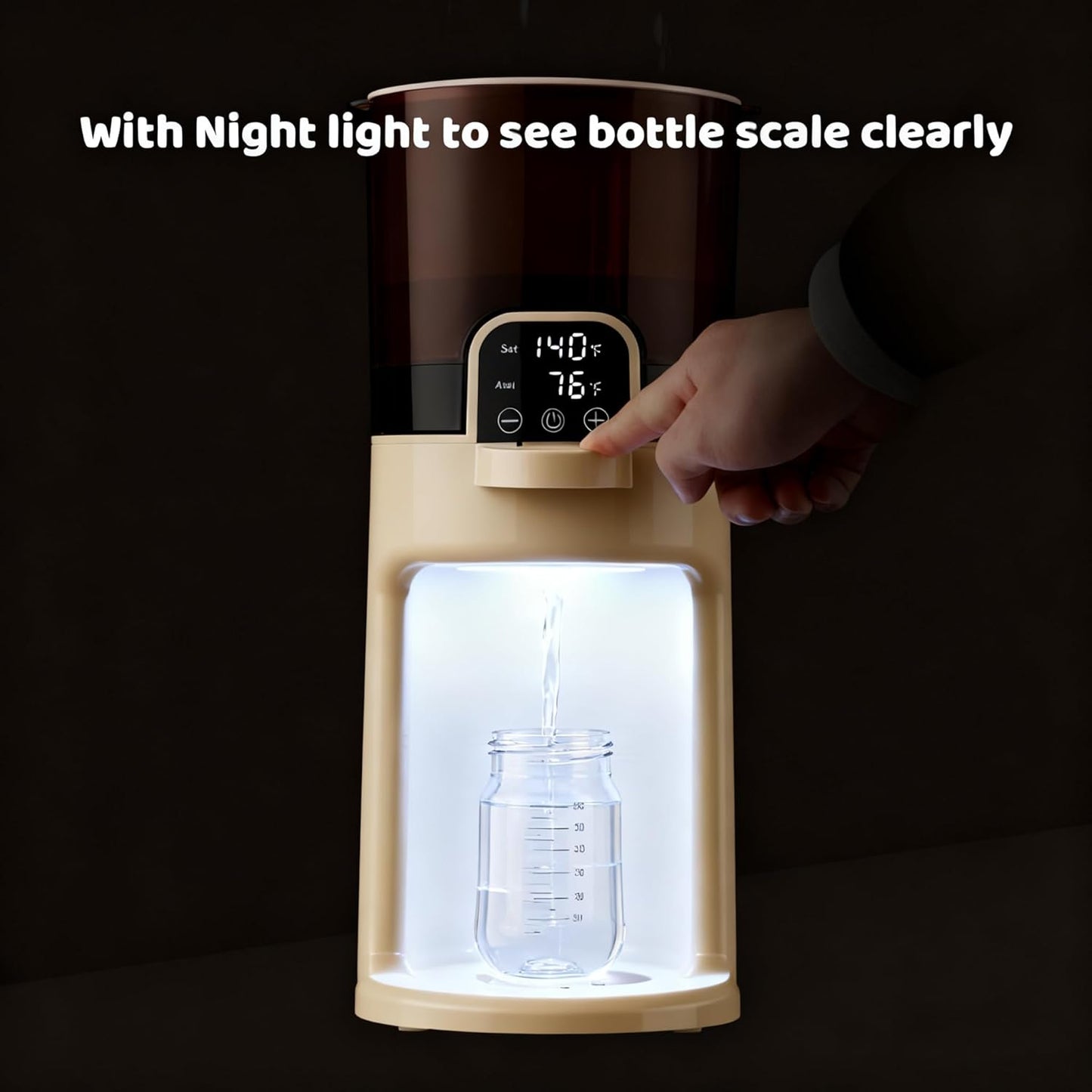 Instant Baby Bottle Warmer,Warm Water Dispenser for Making Formula Bottle Instantly,Detachable Container Easy Cleaning,24/7 Keep Warm, Adjustable Temperature(Pink,110V Only)