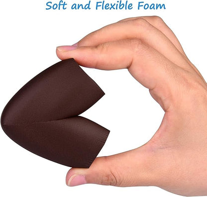 8-Pack Baby Proofing Corner Guards, Soft Rubber Corner Protectors for Furniture, 3M Adhesive Pre-Taped Corner Bumper Guards, Child Proof Safety for Fireplace, Table, Cabinet & Stairs, Brown