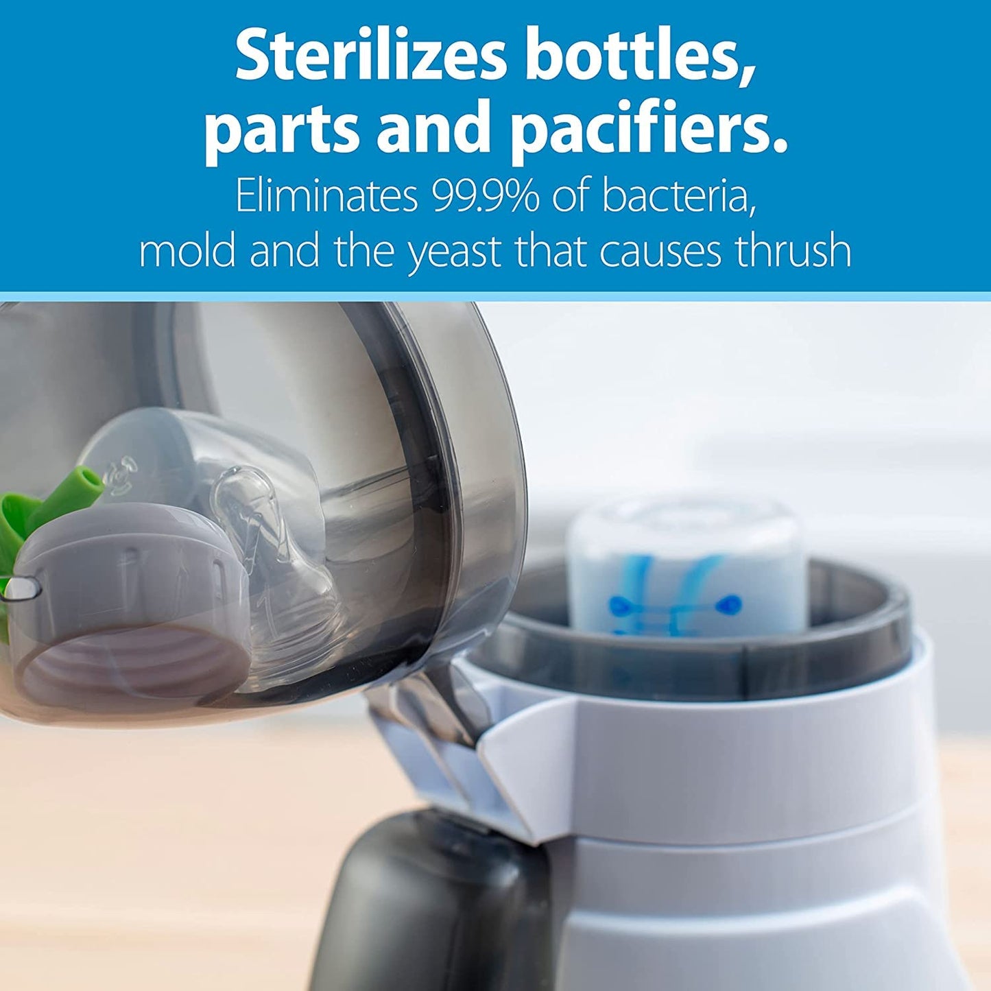 Dr. Brown’s Deluxe Baby Bottle Warmer and Sterilizer for Bottles and Baby Food Jars with Anti-Colic Options+ Narrow Baby Bottles 8 oz/250 mL, Level 1 Slow Flow Nipple, 4 Pack, 0m+, Pink Floral