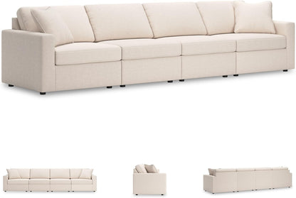 Signature Design by Ashley Modmax Coastal Press-Back Swivel Glider Rocker Recliner with Machine Washable Cover, Hidden Storage Compartments and 2 Bolster Pillows, Beige - Colors B