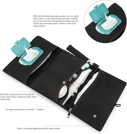 MOMIGO Baby Diaper Bag Organizer Pouches Waterproof Mini Diaper Bag - 2 pcs/set Foldable Hanging Bag Reusable, Washable or Cloth Diapers, with Gift for Baby Shower (Khaki（A）)
