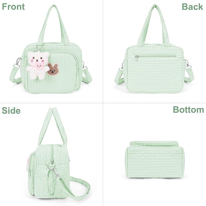 Lushandy Baby Diaper Bag Tote, Mom Bag Crossbody Diaper Bags Baby Travel Bags for Girl Pañaleras Para Bebe (Green, Small)