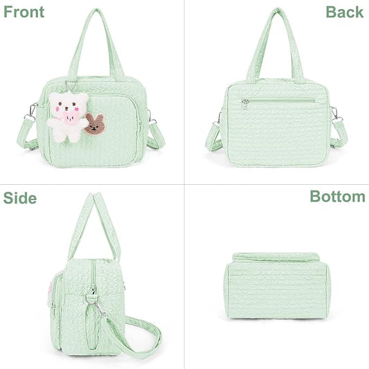 Lushandy Baby Diaper Bag Tote, Mom Bag Crossbody Diaper Bags Baby Travel Bags for Girl Pañaleras Para Bebe (Green, Small)