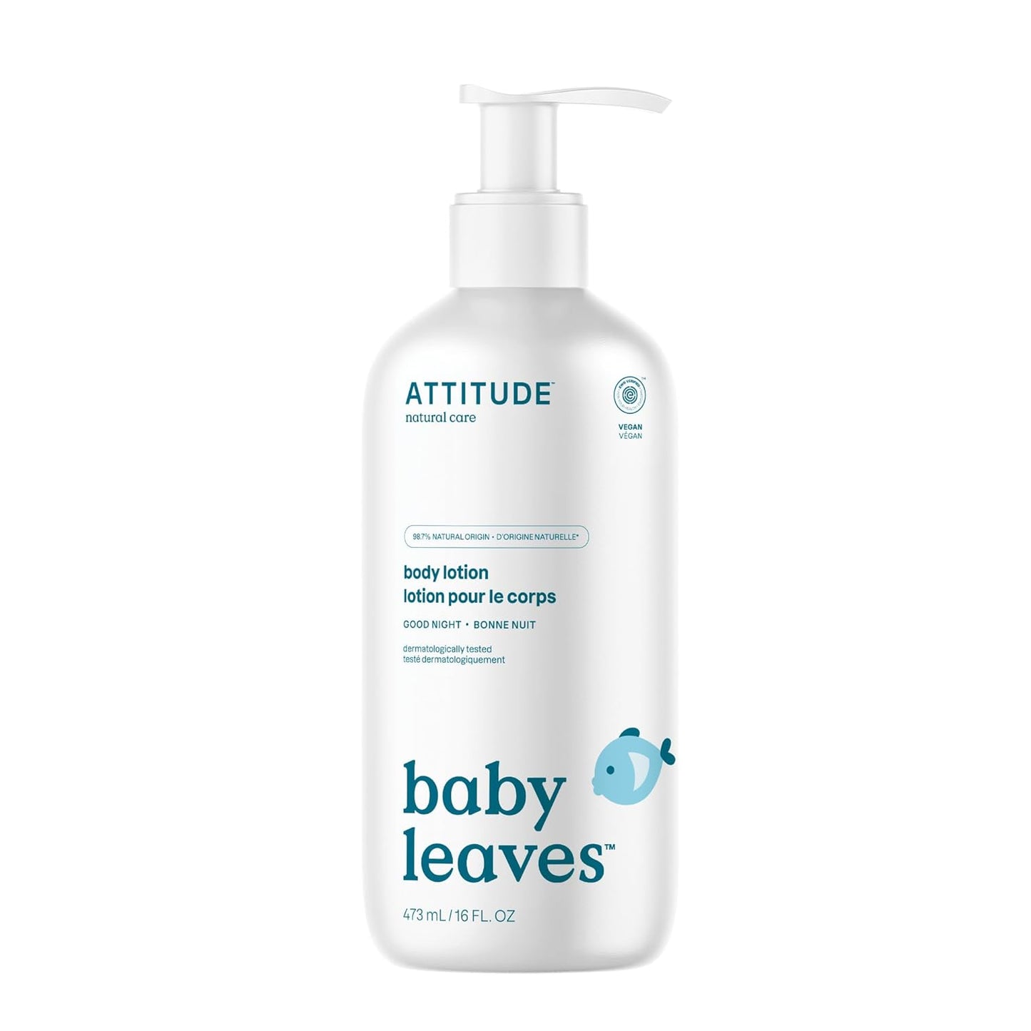 ATTITUDE Baby Lotion, EWG Verified Moisturizer, Dermatologically Tested Moisturizing Cream, Vegan and Cruelty-Free, Pear Nectar Scent, 8 Fl Oz