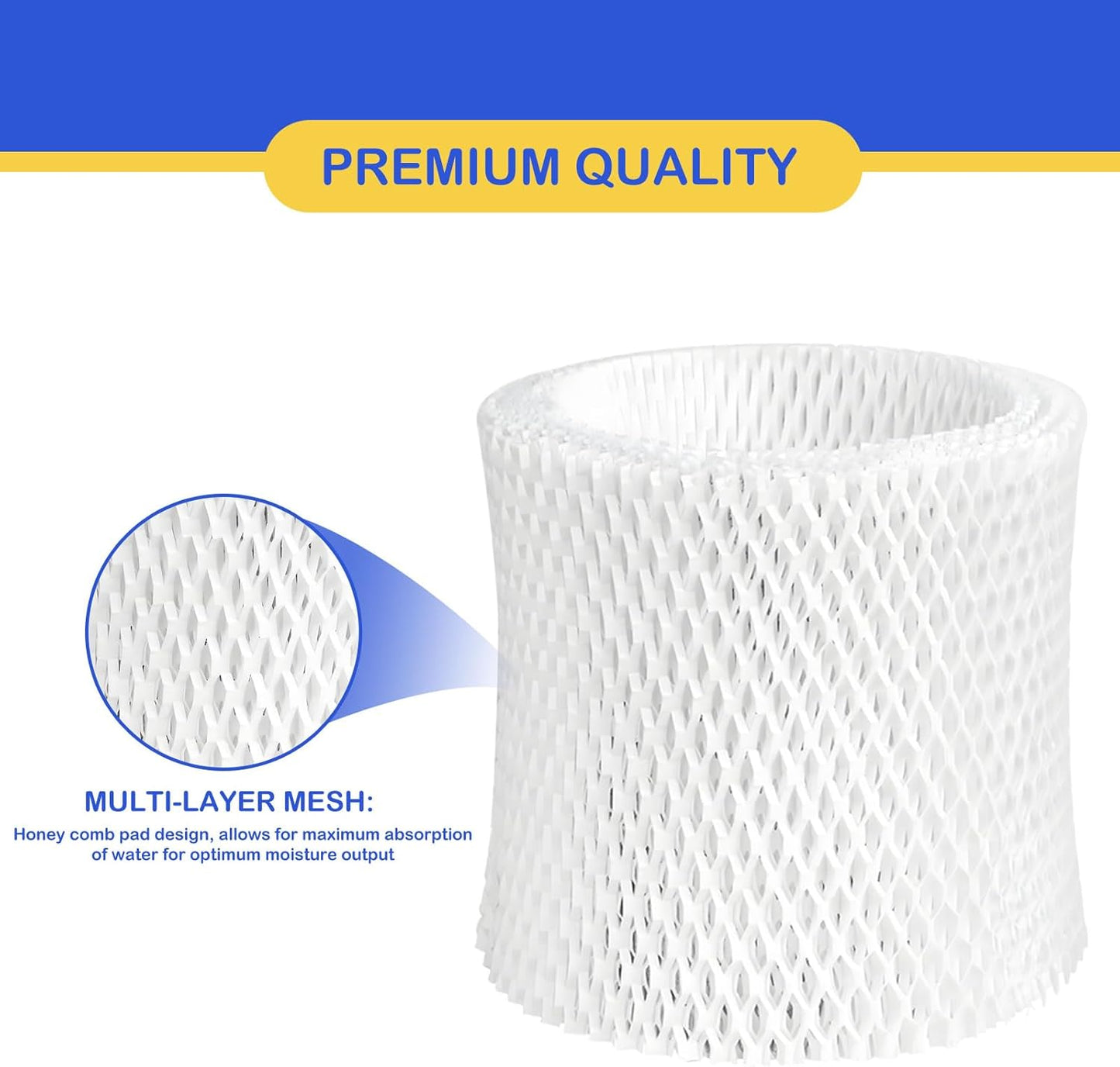 Humidifier Wicking Filter Replacement 2.0 Compatible with Canopy Bedside and Nursery Humidifier 2.0, Wood Pulp & Paper Filter, 5 Pack (Blue)