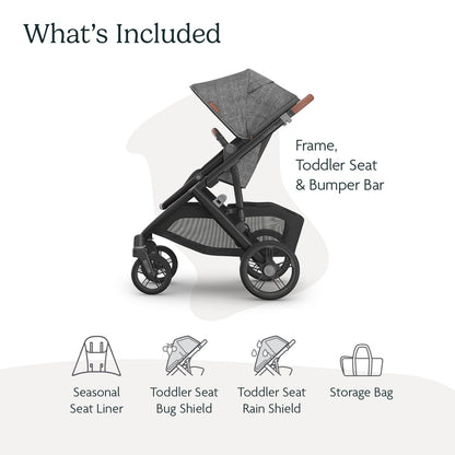 UPPAbaby Vista V3 Convertible Single-to-Double Stroller for Baby & Toddler, 30+ Configurations, Car Seat Compatible, All-Wheel Suspension, XL Basket – Owen (Mocha Mélange/Carbon Frame)