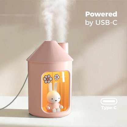 Mipow X Miffy Double Spray Humidifier 2.0 Smart App-Control RGB LED, Mini Cute Humidifier with Night Light, 500ml for Bedroom, Nursery/Office - Blue
