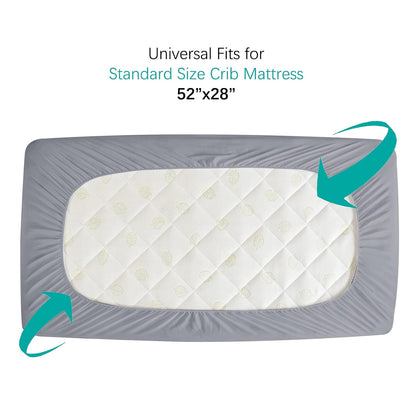 Pack and Play Sheets Mattress Pad Protector Fitted Waterproof Playard Mattress Cover, Compatible with Graco Pack n Play & Dream On Me & Pamo Babe, Playpen/Playard Sheet Quilted, Gray, 39" x 27"