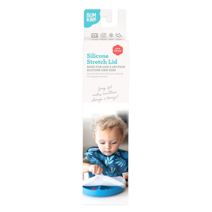 Bumkins Toddler and Baby Suction Plate, Divided Grip Dish for Babies and Kids, Baby Led Weaning, Feeding Supplies, Sticks to Tables and Highchairs, Platinum Silicone, for Chidren 6 Months, Gray
