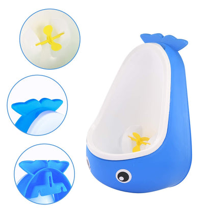 Whale Potty Training Urinal for Boys with Funny Aiming Target , Toddler Boy Toilet Pee Trainer - Gray