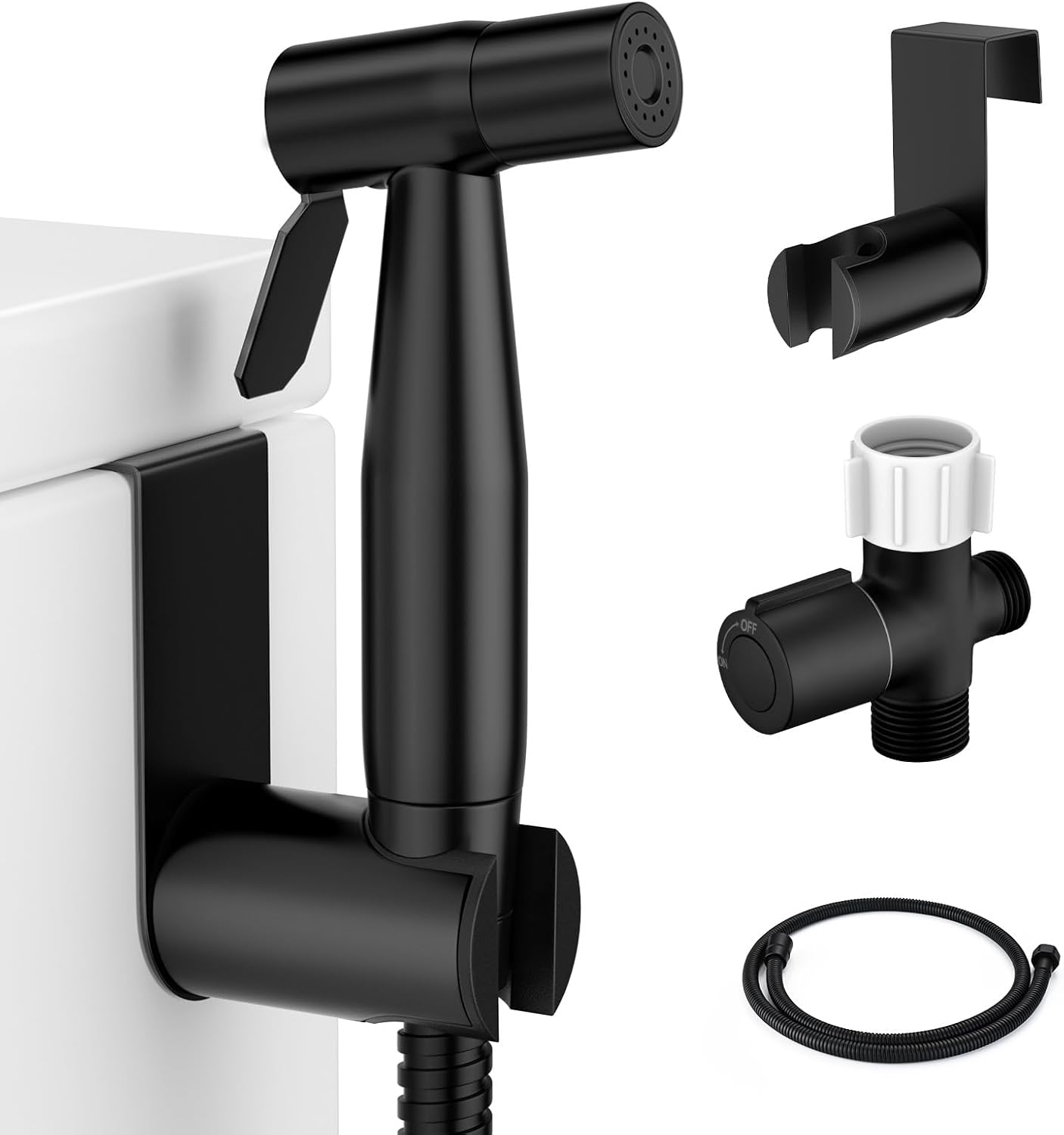 Handheld Bidet Sprayer for Toilet, Muslim Shower Water Jet Spray for Toilet, Bidet Faucet Cloth Diaper Sprayer for Baby Wash, Adjustable Water Pressure with Bidet Hose for Feminine Wash