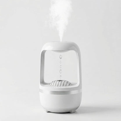 500ml Small Humidifier, USB Cool Mist Humidifier with Anti Gravity Water Flow Visual Effect, Auto Shut Off Quiet Ultrasonic Portable Mini Humidifier for Bedroom Baby Nursery Office Desk Travel Home