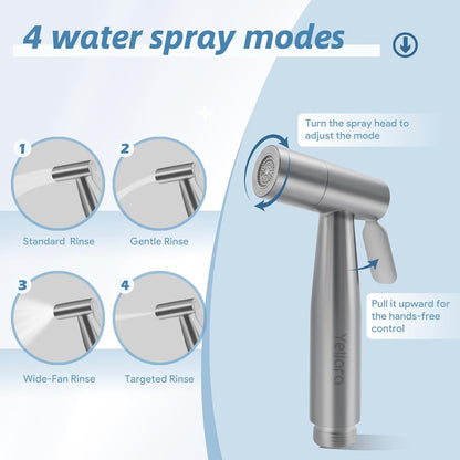 Handheld Bidet Sprayer for Toilet - Feminine Wash, Toilet Cleaning - Stainless Steel, Adjustable Water Pressure, Easy Installation