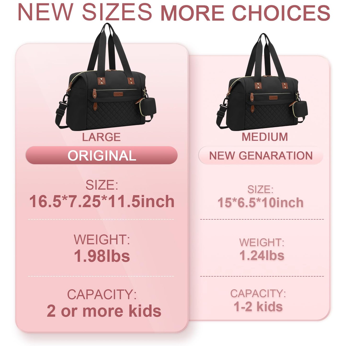 Pritent Diaper Bag Tote - Diaper Baby Bags with Pacifier Case, Shoulder Straps, Stroller Clips, Waterproof Large Mommy Maternity Travel Baby Bag for Mom and Dad, Green, Medium