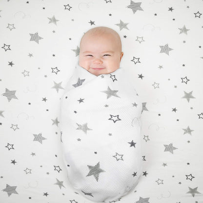 American Baby Company 100% Natural Cotton Fitted Pack and Play Sheet 39" x 27" - Soft & Breathable Pack N Play Sheet for Playpen, Playard & Mini Crib Mattress, Navy Whale, for Boys & Girls