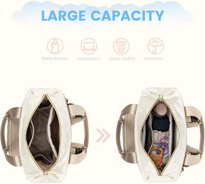 LOVEVOOK Diaper Bag Backpack, Large Capacity Portable Baby Bag with Foldable Diaper Changing Pad, Waterproof Baby Diaper Bags for Mon Dad, Olive Green