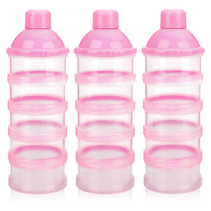 Accmor Formula Dispenser On The Go, 5 Compartments Stackable Formula Container for Travel, Baby Milk Powder Kids Snack Container, BPA Free
