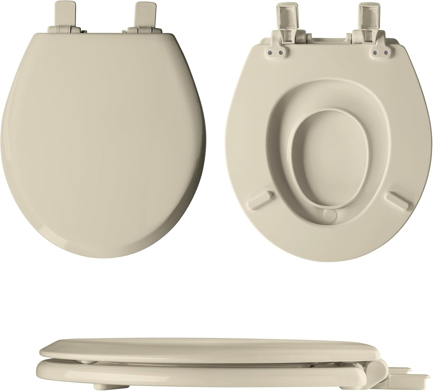 Mayfair NextStep2 Toilet Seat with Built-In Toddler Potty Training Seat, Slow Close, Easy Clean, Magnetic Removable Kids Seat, ELONGATED, Bone