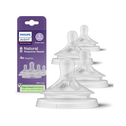 Philips Avent Natural Response Nipples, Medium Flow (Flow 3), 4-Pack, SCY963/44