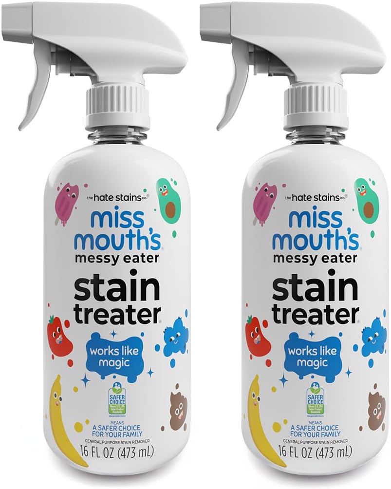 Miss Mouth's Messy Eater Stain Treater Spray - 4oz Stain Remover - Newborn & Baby Essentials - No Dry Cleaning Food, Grease, Coffee Off Laundry, Underwear, Fabric