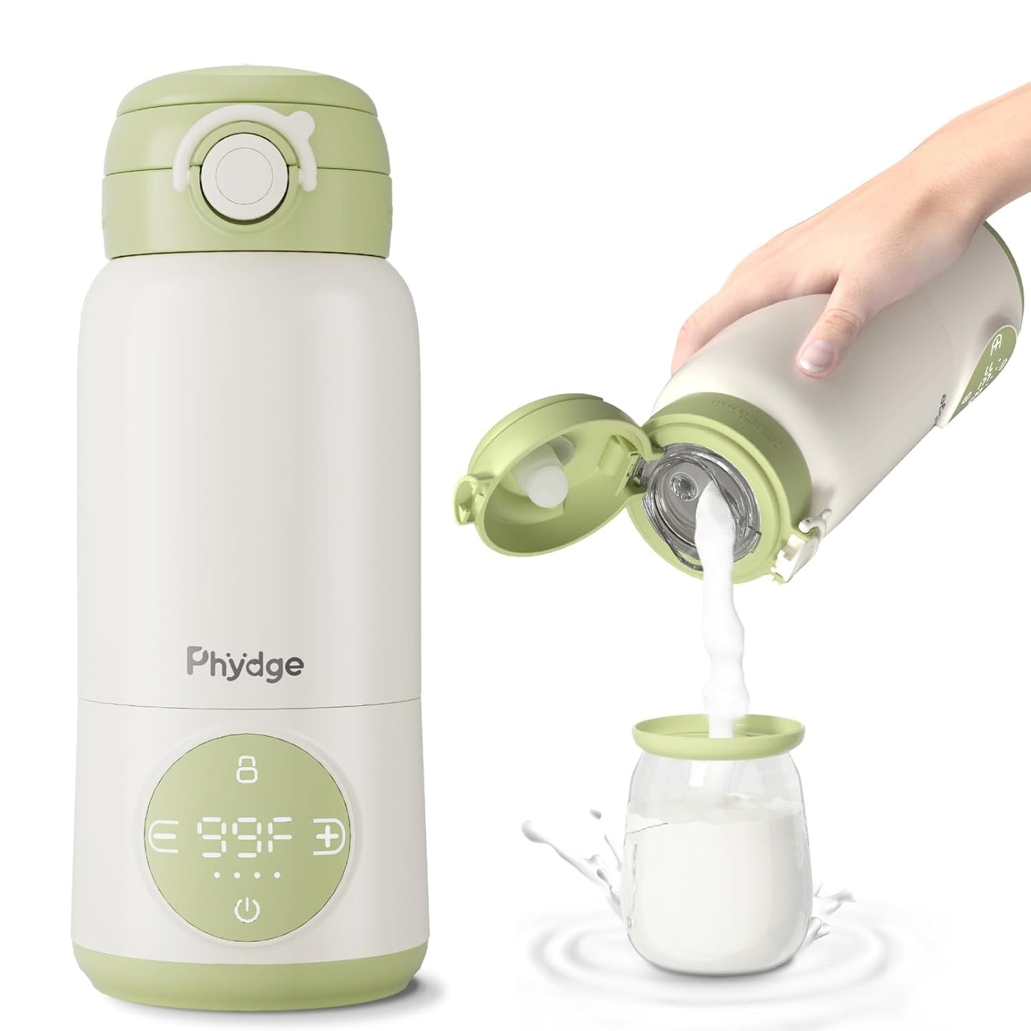 Portable Bottle Warmer for Travel,12.5oz Cordless Baby Milk Warmer on The go for Formula,Breastmilk,Water,3 Mins Fast Heating & Precise Temp Control Travel Essential