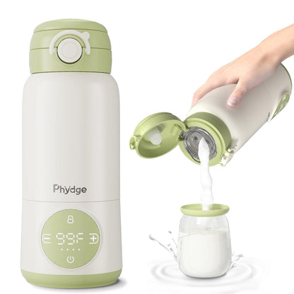 Portable Bottle Warmer for Travel,12.5oz Cordless Baby Milk Warmer on The go for Formula,Breastmilk,Water,3 Mins Fast Heating & Precise Temp Control Travel Essential
