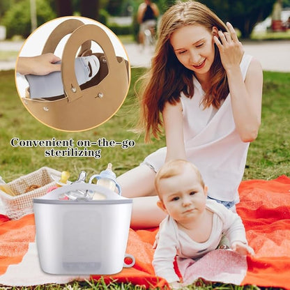 Silicone Microwave Steam Sterilizer Bag 1500ML Reusable Steaming Bags for Baby Bottles, Breast Pump,Pacifiers and Teethers，Breast Feeding Baby Travel Accessories