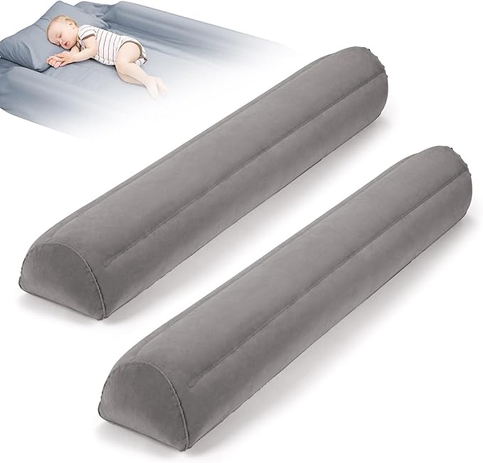 USHMA 2Pack Travel Bed Rails for Toddlers | Non-Slip Soft Flocking Portable Inflatable Bed Rails for Toddlers | Travel Toddler Bed Rail for Full, Queen, King Size Beds | Portable Bed Rail for Travel