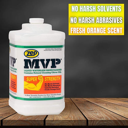 Zep MVP Waterless Hand Cleaner and Zep D-4000 Hand Soap Dispenser - 1 Gal (Case of 4) - 323024 - Super Strength Formula Leaves Hands Feeling