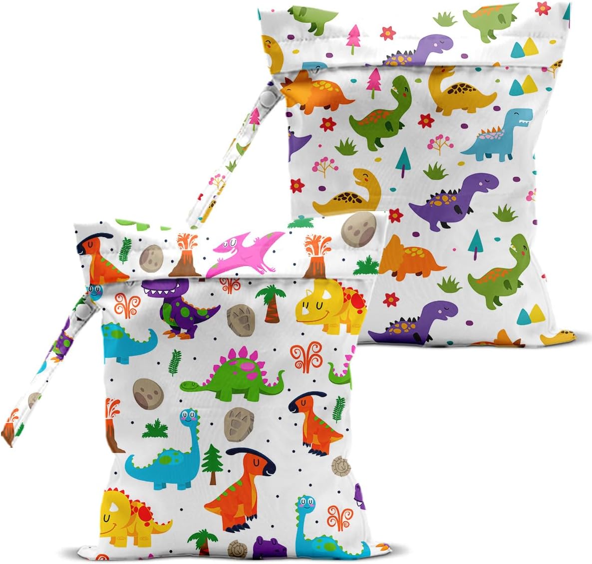 Unicorn Wet Dry Bag 12x10 Inch, Waterproof Reusable Wet Bag with Two Zippered Pockets & Handle for Swimsuit Travel Beach Pool Gym Stroller Dirty Yoga Gym Clothes Toiletries Daycare Organizer