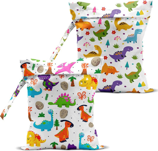Unicorn Wet Dry Bag 12x10 Inch, Waterproof Reusable Wet Bag with Two Zippered Pockets & Handle for Swimsuit Travel Beach Pool Gym Stroller Dirty Yoga Gym Clothes Toiletries Daycare Organizer