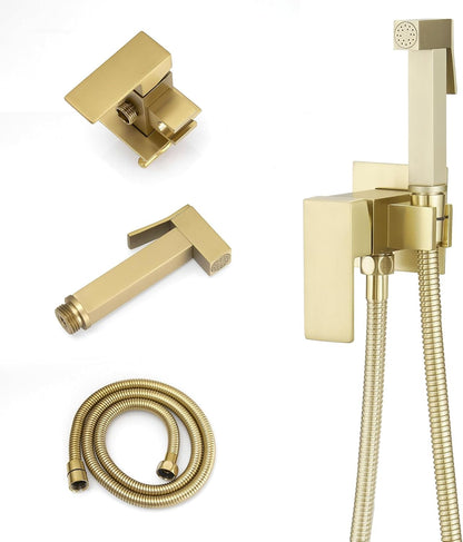 BWE Handheld Toilet Bidet Sprayer with Adjustable Water Pressure for Toilet Hot and Cold Bidet Spray Set Brass Toilets Bidets Wall Mount Cleaning Faucet Jet for Feminine Wash, Matte Black
