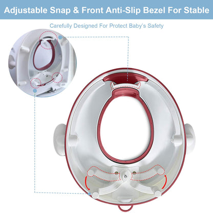 ANGELBLISS Baby Potty Training Toilet Seat with Soft Cushion Handles, Haute Collection, Double Anti-Slip Design and Splash Guard for Boys and Girls (Pink)