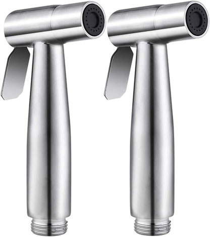 2 Pieces Bidet Toilet Sprayer Head Stainless Steel Handheld Bidet Sprayer Cloth Bathroom Diaper Spray for Kitchen and Toilet Cleaning