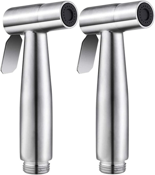 2 Pieces Bidet Toilet Sprayer Head Stainless Steel Handheld Bidet Sprayer Cloth Bathroom Diaper Spray for Kitchen and Toilet Cleaning