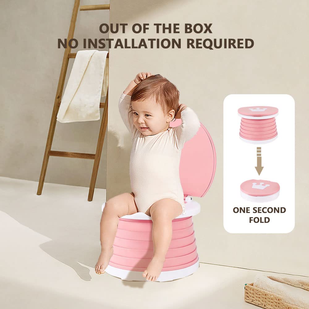 SunnySmile portable, foldable potty seat for toddler, Training Toilet Seat Emergency Toilet for Car, Camping, Outdoor, indoor (grey, small)