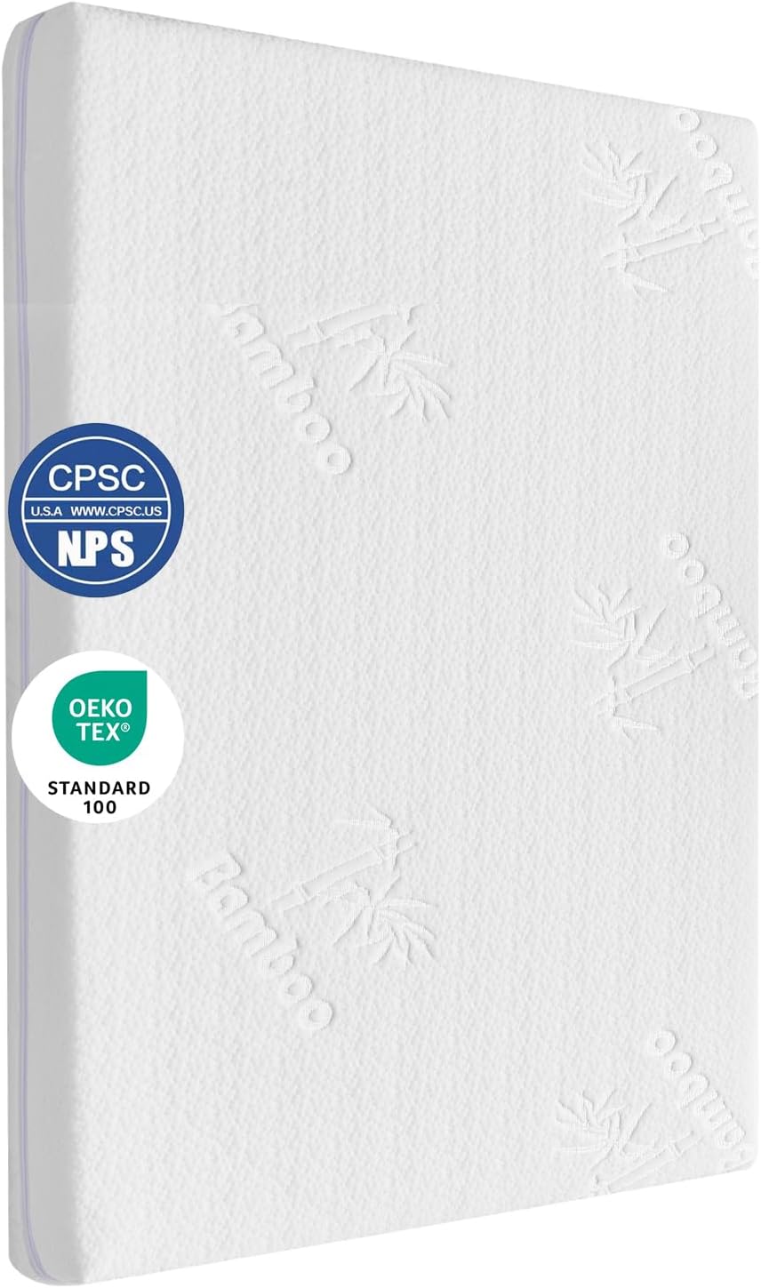 36.5x25 Playard Mattress for Trend: 1.5" Thick Dual Sided Gel Memory Foam Bassinet Mattress Fit for Dream On Me Nest/Zodiak/Zoom Portable, Pamo Babe Deluxe and Baby Trend Playard
