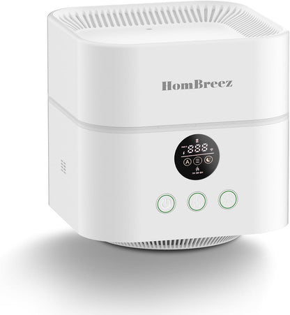 Air Purifier and Humidifier Combo for Bedroom, Covers Up to 200ft², H13 True HEPA Filter, 400ML Water Tank, Quiet Cool Mist Top Fill Essential Oil Diffuser for Baby, Pet Room, APP Control
