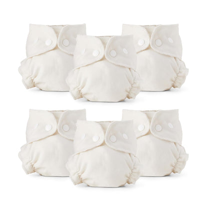 Esembly Cloth Diaper Inner - Organic Cotton Fitted Diaper- Soft, Ultra-Absorbant, Trim-Fitting Layer to Pair with Waterproof Outer for Blowout-Proof Diapering - 3-Pack, Size 1 (7-17lbs)