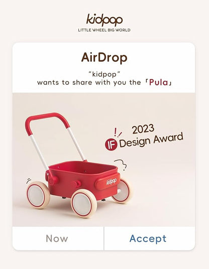 Kidpop PULA 2-in-1 Push and Pull-Along Wagon, Baby Push Walker for First Learner from 7 Month to 4 Year, One Year Birthday Gifts, Sturdy and Safe, Indoors and Outdoors (Blue)
