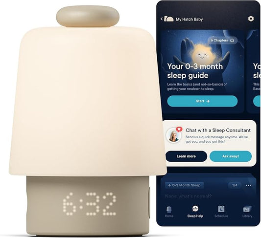 Hatch Baby Sound Machine, Night Light | Sleep Support | Registry Essential, Routine Builder, Time-to-Rise Alarm Clock, White Noise, Nursery Stories, Toddler Kids (Wi-Fi) (Greige)