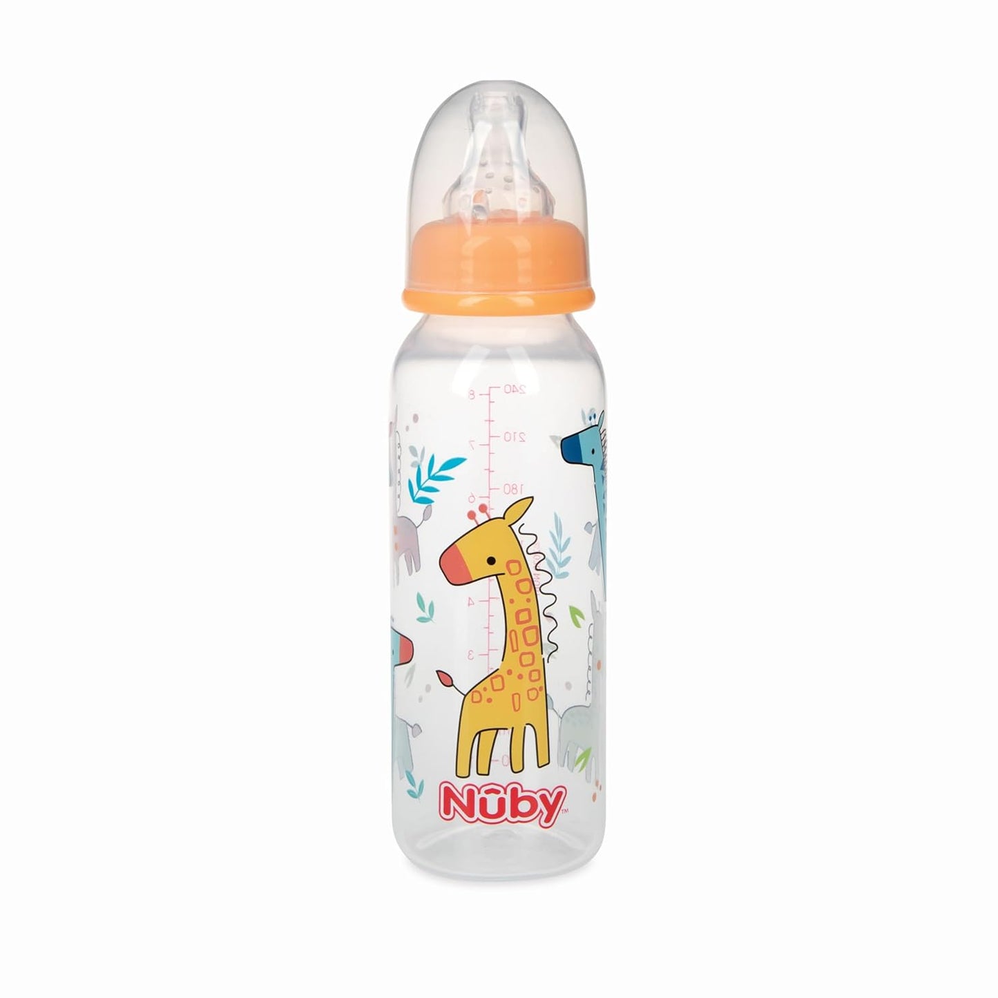 Nuby Printed Non-Drip 8oz Bottle, 3 Pack, Neutral