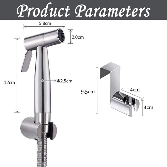 Bidet Sprayer Head with Hook,Stainless Steel Handheld Bidet Spraye r, Baby Cloth Diaper s Prayer, Save Water, Ergonomic Design, Perfect for Bathroom Cleaning and Personal Hygiene