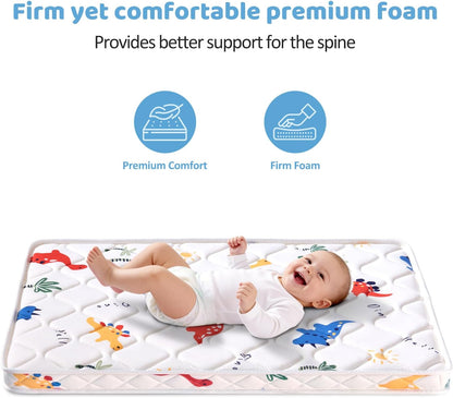 Lillibearas Pack and Play Mattress 38" x 26" x 1.5", Firm Support and Comfort Foam, Soft Playard Mattress for Babies and Toddlers, Baby Essentials Items