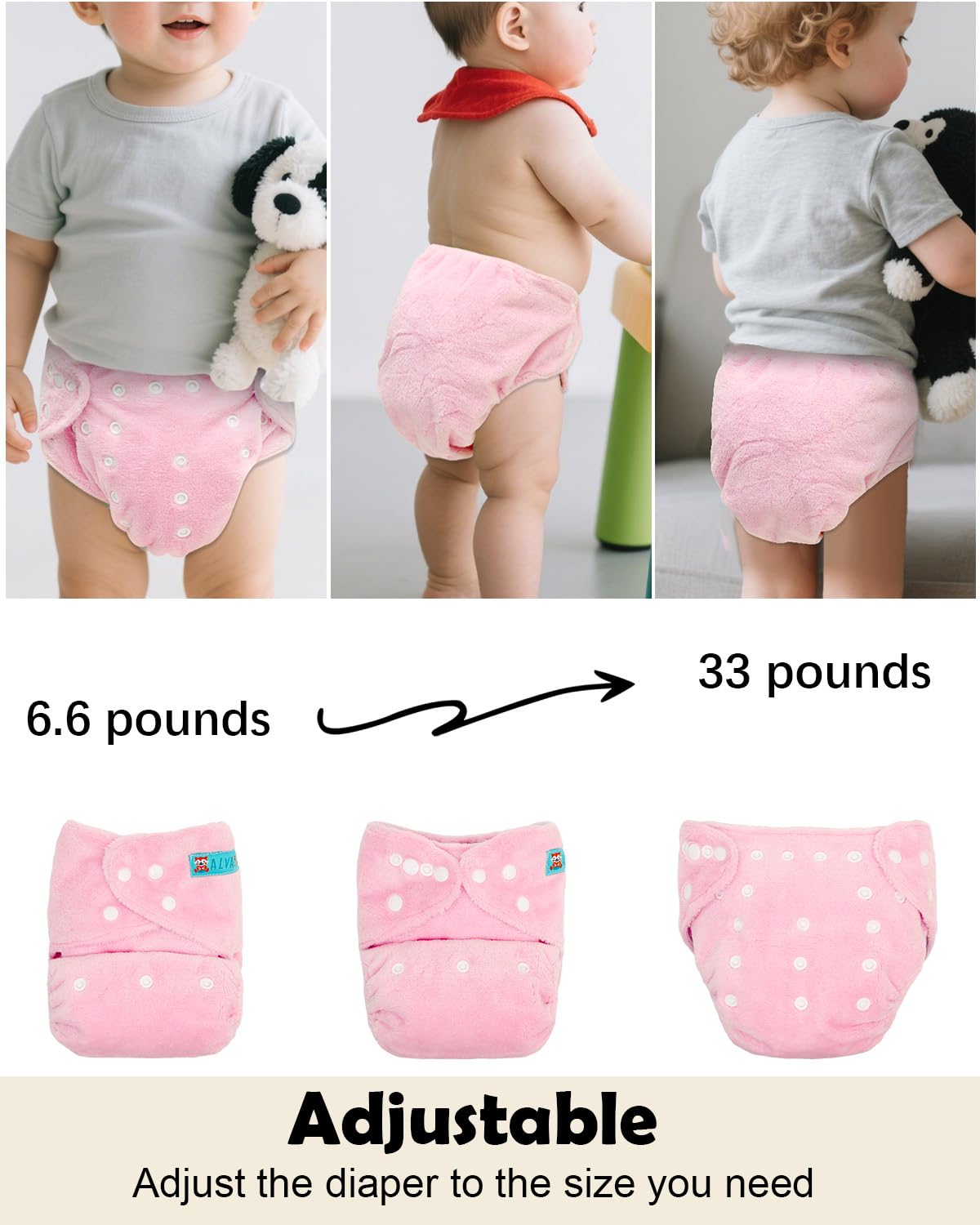 ALVABABY 12pcs Microfiber Inserts,Soft Cloth Diaper Liner,3-Layer Absorbent Inserts,Reusable for Baby Cloth Diapers 12T