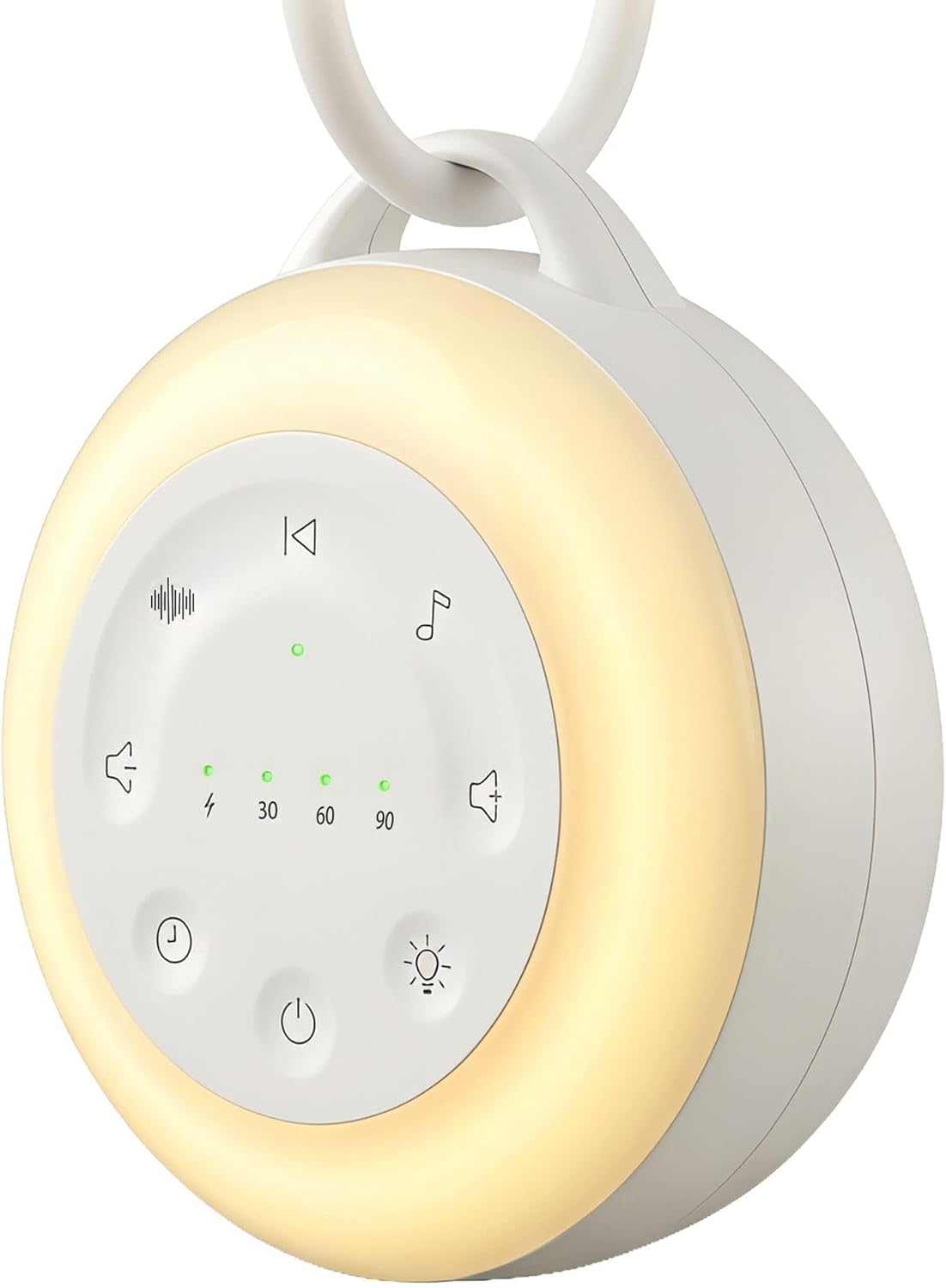 Portable White Noise Machine with Night Light & Bluetooth, 24 Seamless Sounds, 30H Rechargeable 2000mAh Battery, Sleep Sound Machine for Baby & Adults, Travel, Nursery & Home