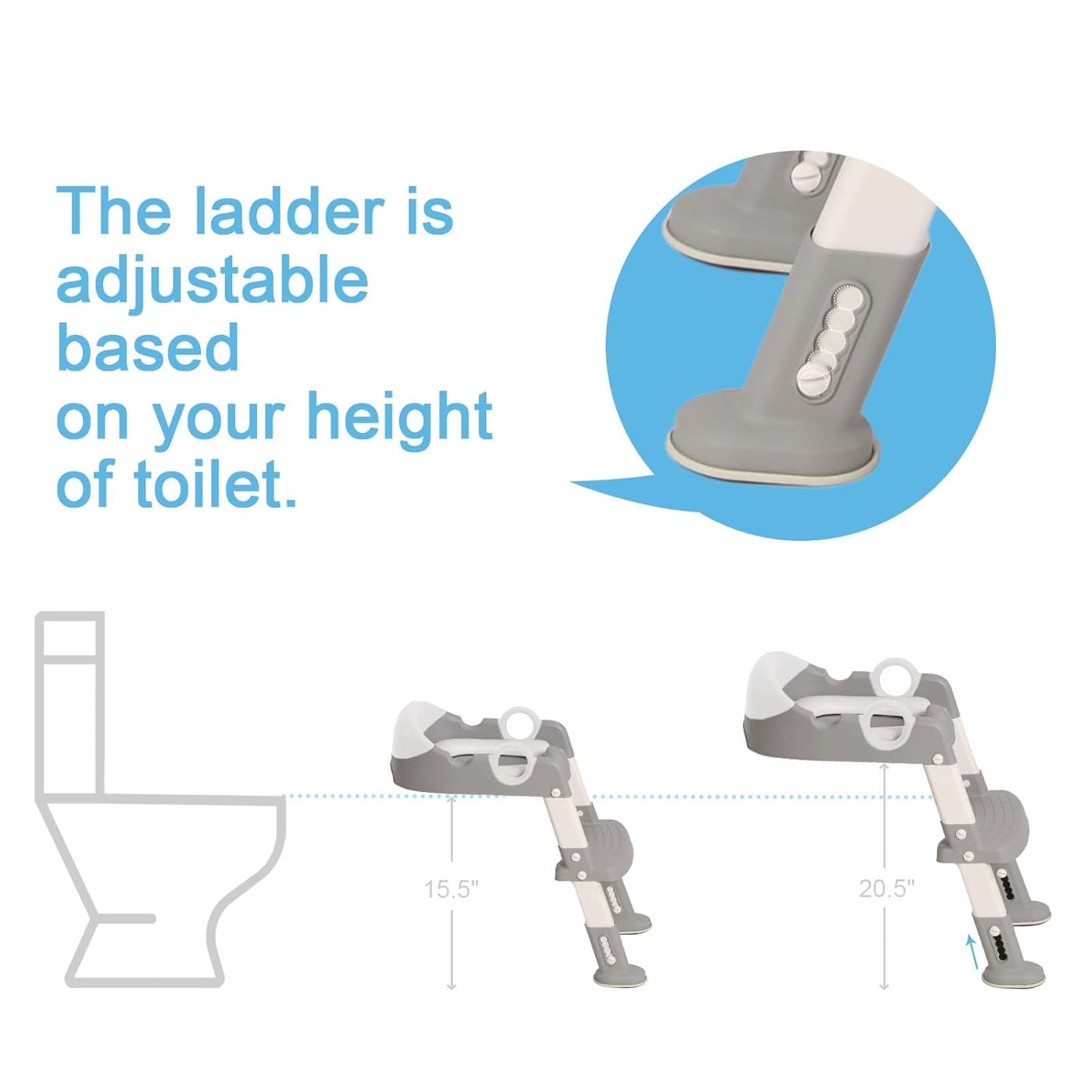 Potty Training Seat with Step Stool Ladder for Kids and Toddler,Wiifo Sturdy Potty Ladder with Soft Padded Cushion for Toddler Boys and Girls(Light Grey) 2025 New Version