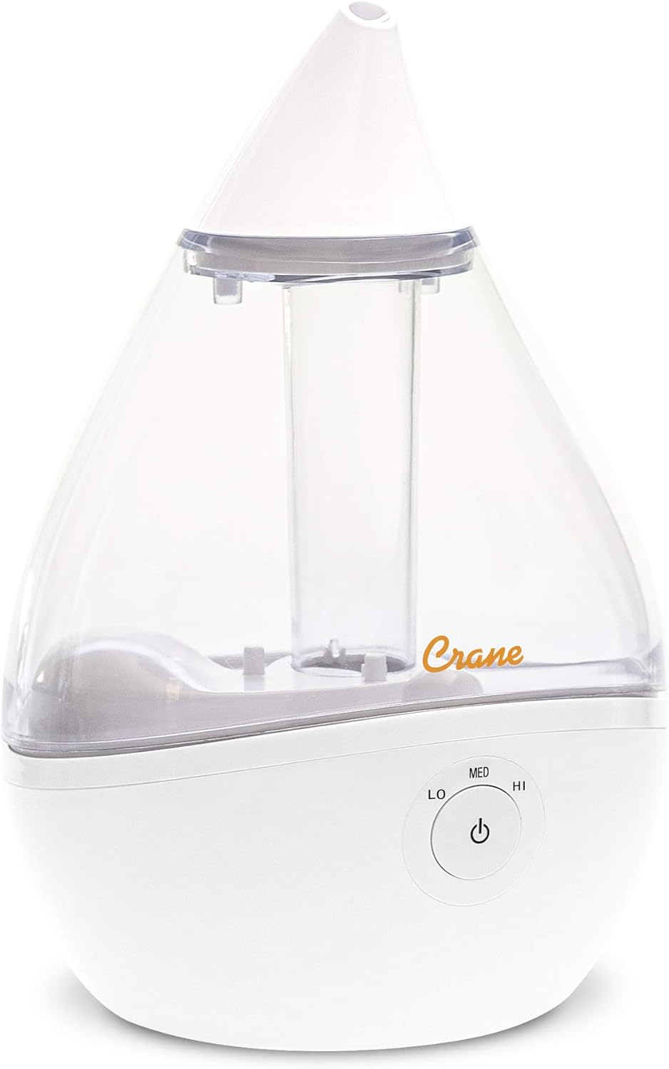 Crane Droplet Ultrasonic Small Air Humidifiers for Bedroom and Office, 0.5 Gallon Cool Mist Humidifier for Plants and Home, Humidifier Filters Optional, White