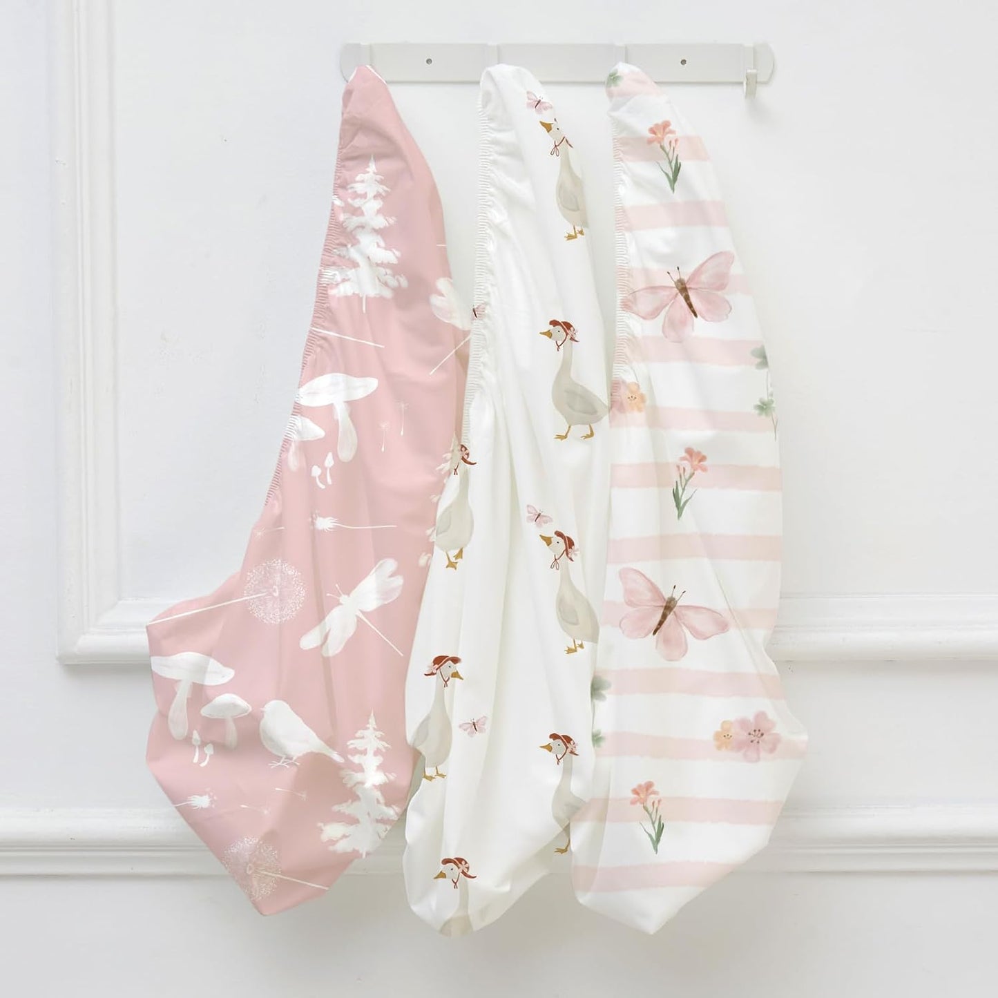 Bedside Sleeper Bassinet Fitted Sheets 20 x 33, 3 Pack Baby Delight Beside Me Dreamer,Babybond,Jimglo,koola,cowiewie,fodoss, Dream On Me Baby Square Bassinet, Pink Animal